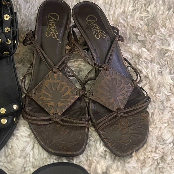 5 Pairs Women’s Size 7 Shoes Sandals‎ Heels Bundle Dress Shoes Black & Brown - Picture 2 of 12